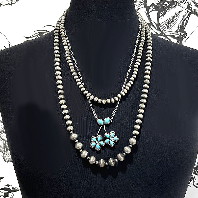 Layered Cherry Flower Necklace